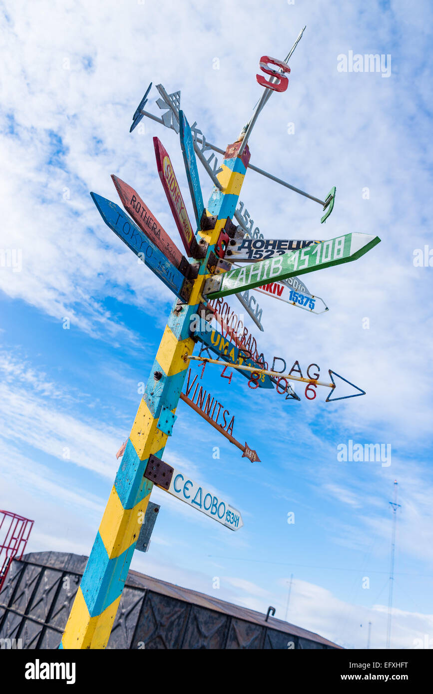 Vernadsky Ukranian Antarctic Research base, Marin Point, Galindez Island Stock Photo