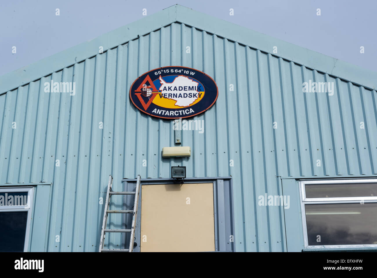 Vernadsky Ukranian Antarctic Research base, Marin Point, Galindez Island Stock Photo