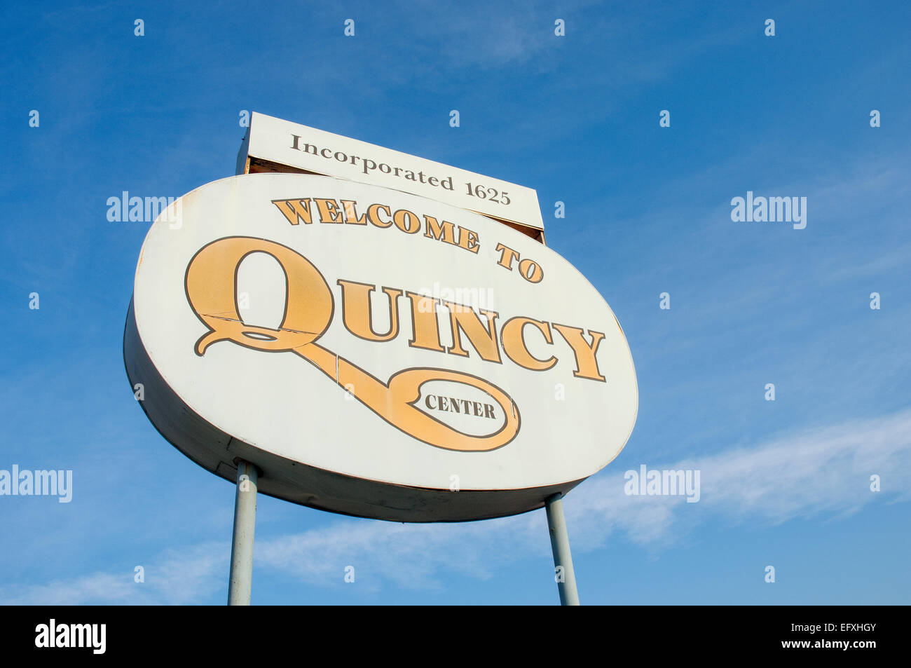 to quincy center sign Stock Photo Alamy