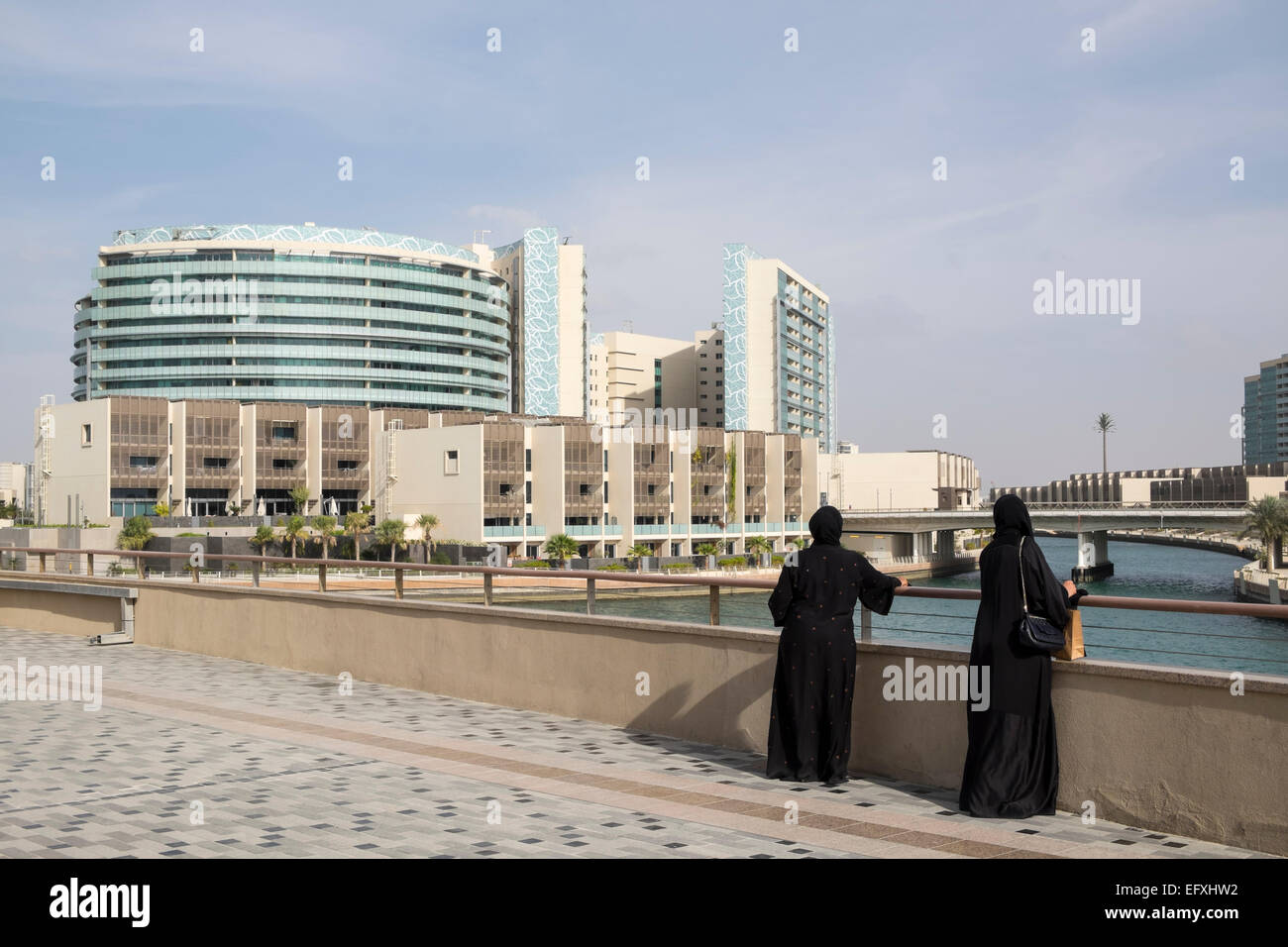 Modern residential property development at Al Muneera at Al Raha in Abu Dhabi United Arab Emirates Stock Photo