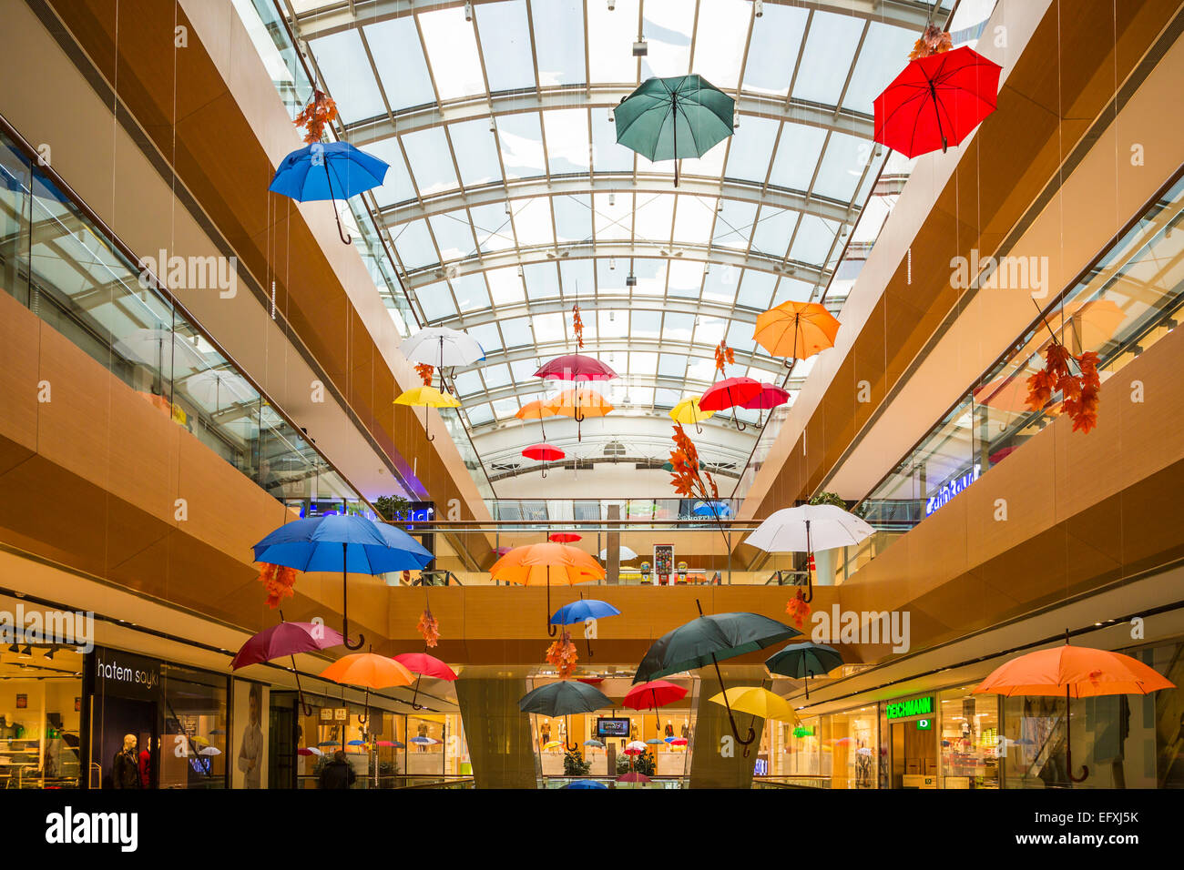 An interior view of a modern shopping center in Trabzon, Turkey, Eurasia Stock Photo