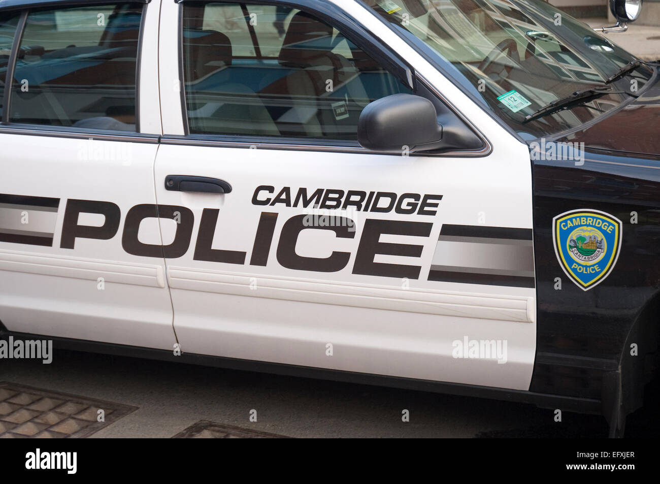 Cambridge Police cruiser, Harvard, Cambridge, Massachusetts Stock Photo