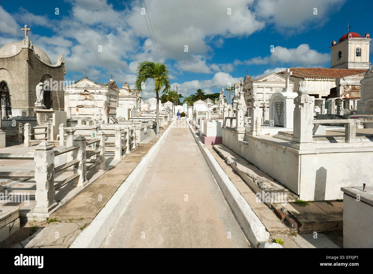 Horizontal view of the General cemetry in Camaguey, Cuba. Stock Photo