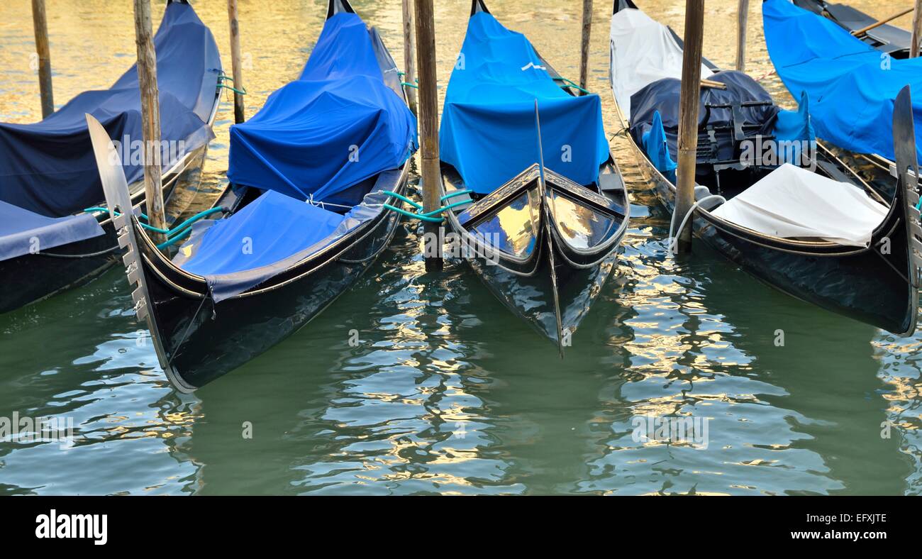Blue gondolas in venice hi-res stock photography and images - Alamy