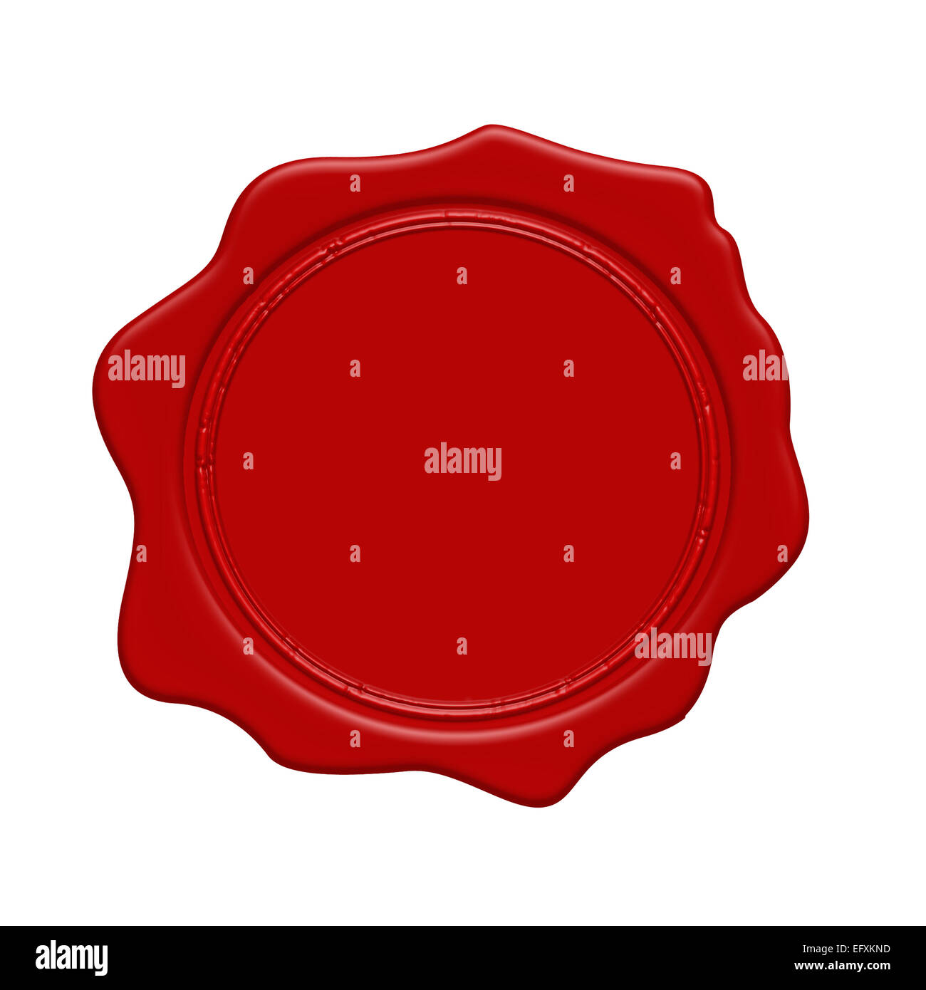 Red wax stamp on a white background Stock Photo