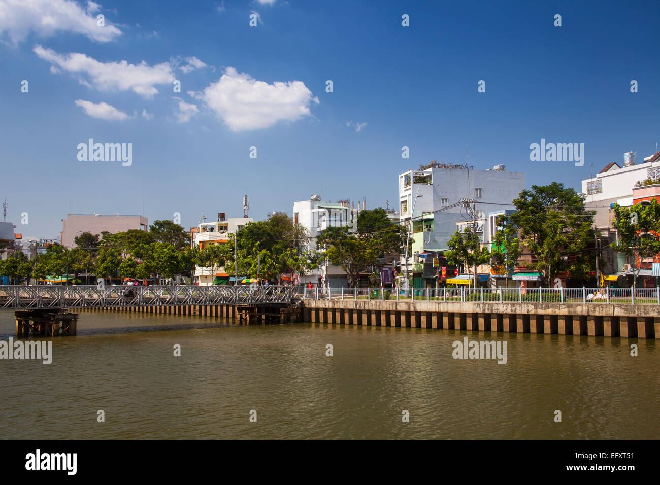 Cau Mong -Bridge about Rach Ben-channel in the center of Saigon, Ho Chi ...