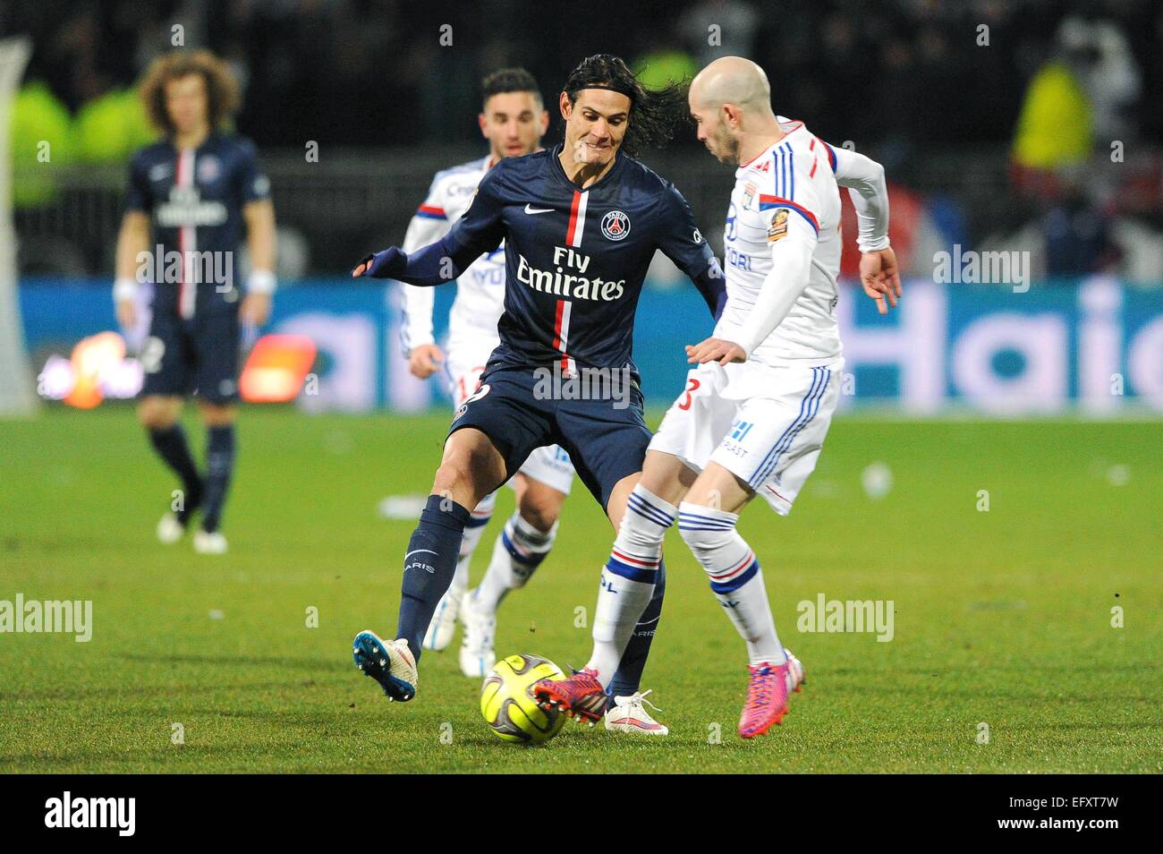 Edinson CAVANI - 08.02.2015 - Lyon/Paris Saint Germain - 24eme journee de Ligue 1.Photo : Jean Paul Thomas/Icon Sport Stock Photo