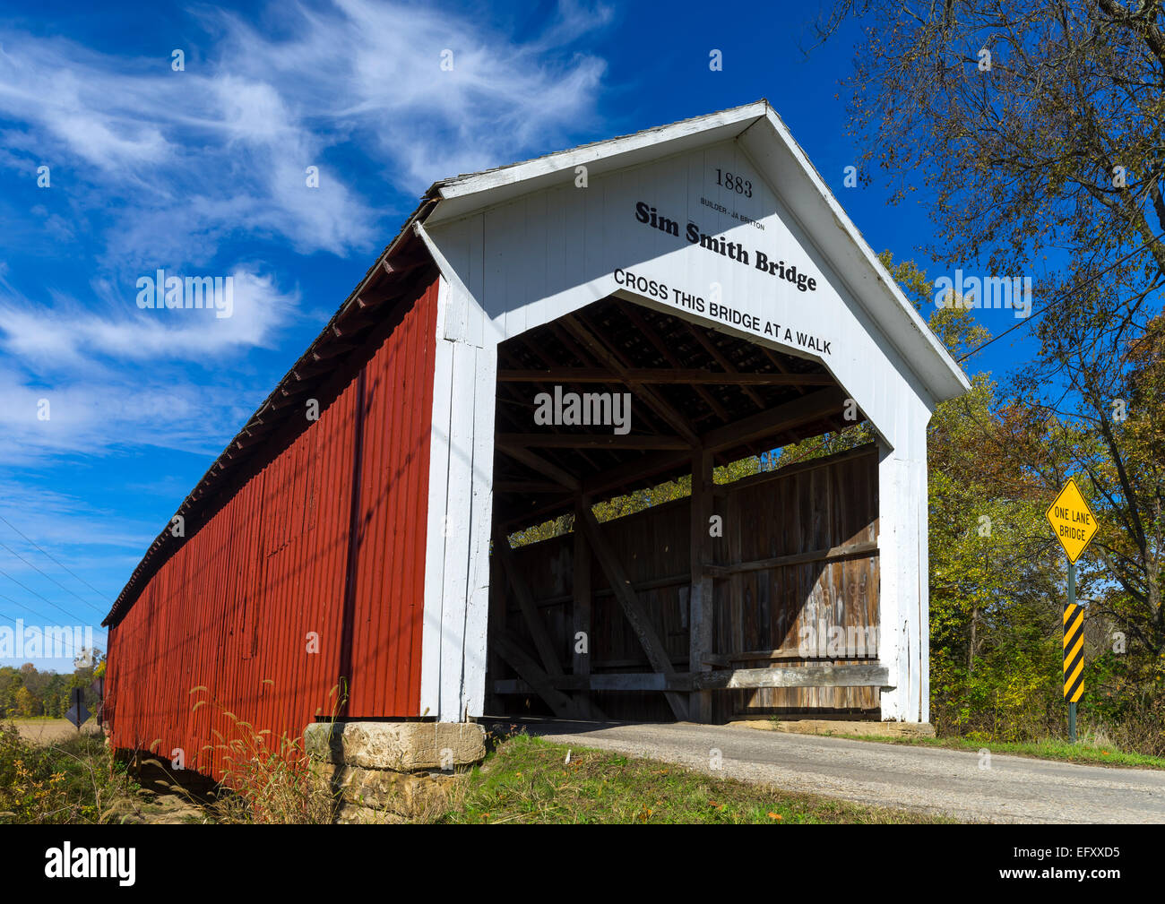 Parke County, Indiana Sims Smith covered bridge (1883) on Leatherwood