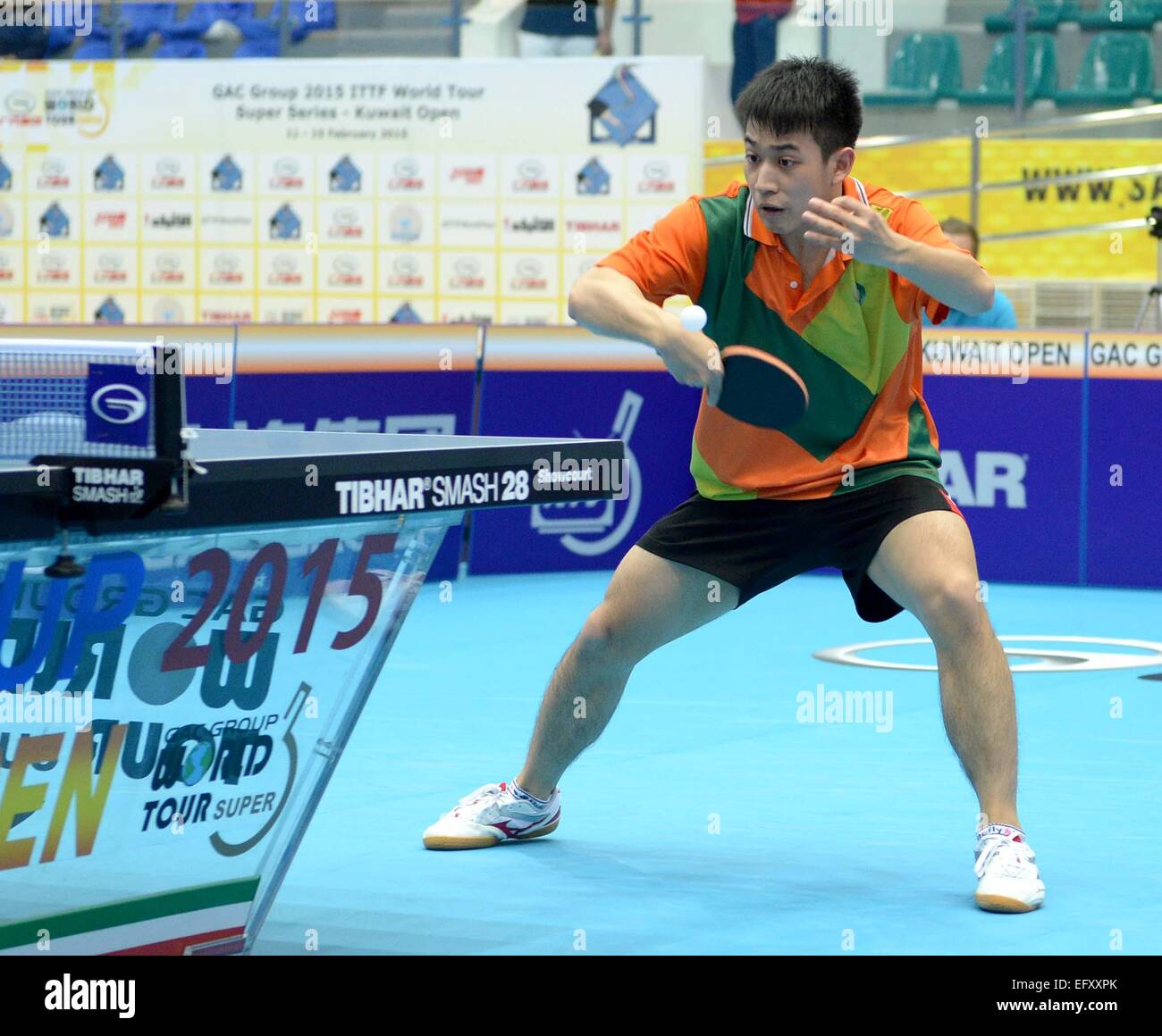 Kuwait City. 11th Feb, 2015. Liao Chengting of Chinese Taipei returns