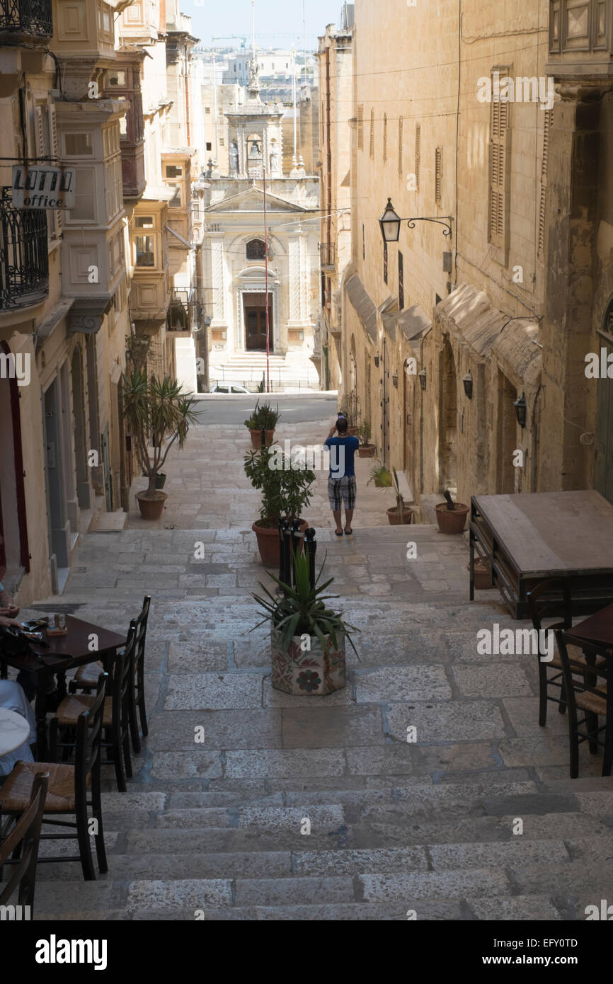 St Lucia Street in Valletta,Malta Stock Photo