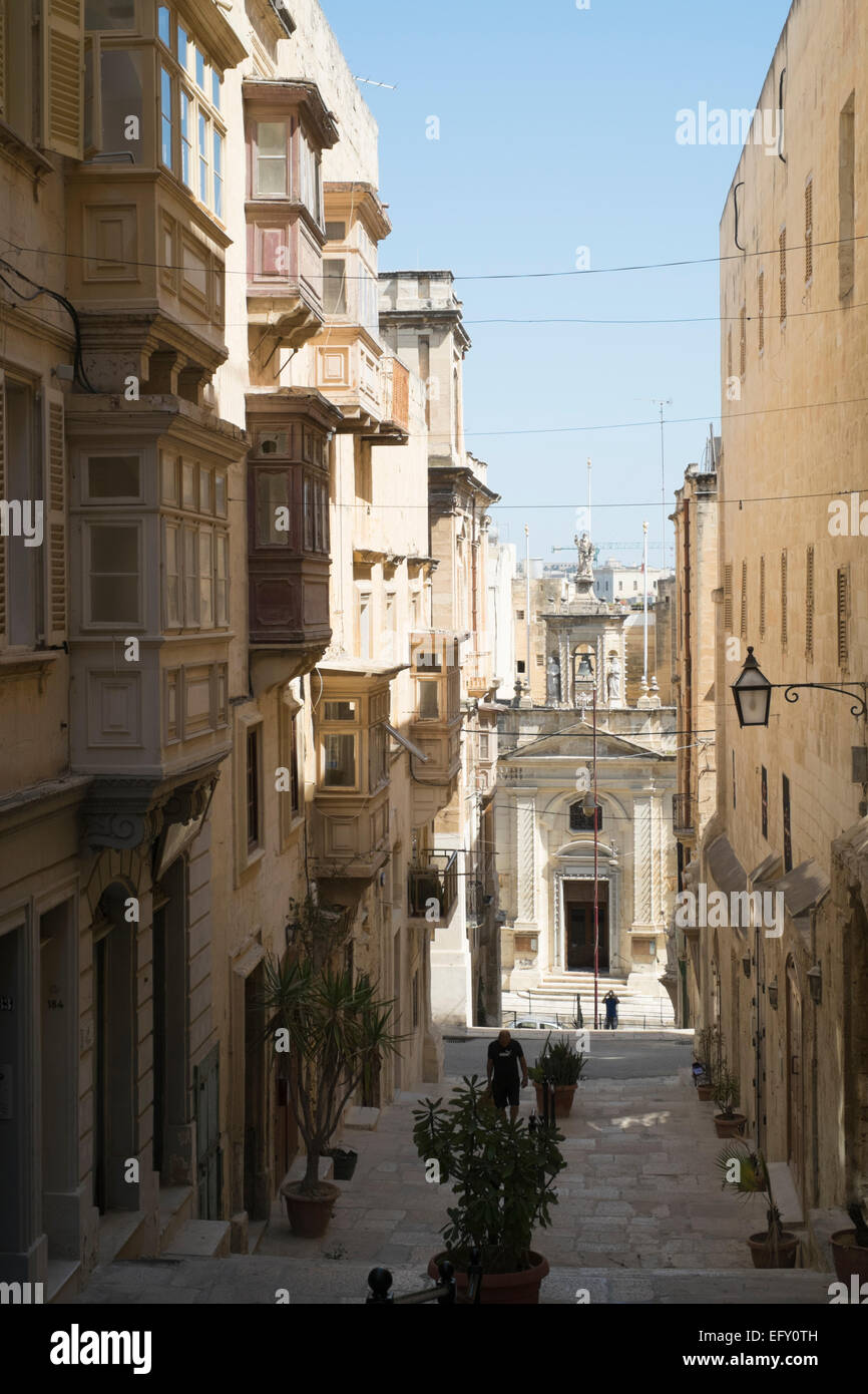 St Lucia Street in Valletta,Malta Stock Photo