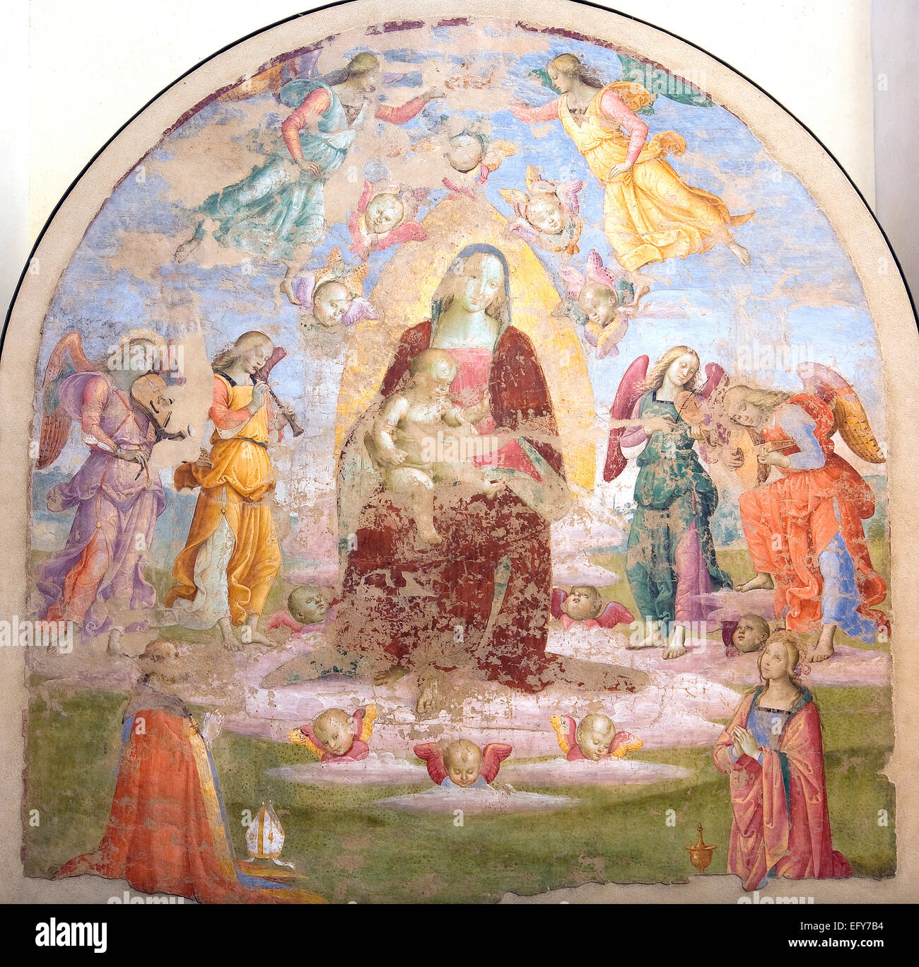 Panicale,San Sebastiano Church, painting by Raffaello Sanzio, Umbria, Italy Stock Photo