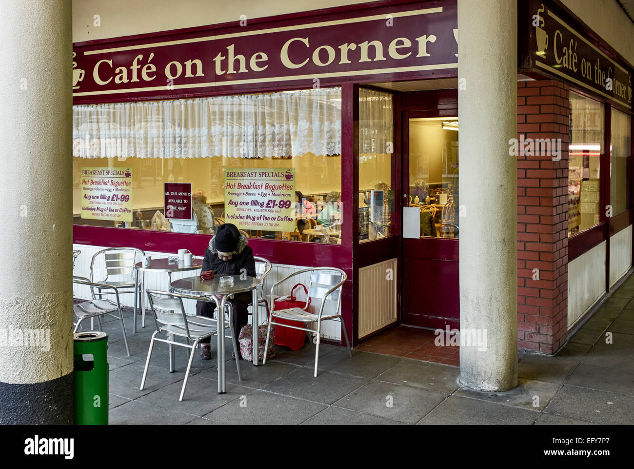 Cafe in Anglia Square Stock Photo