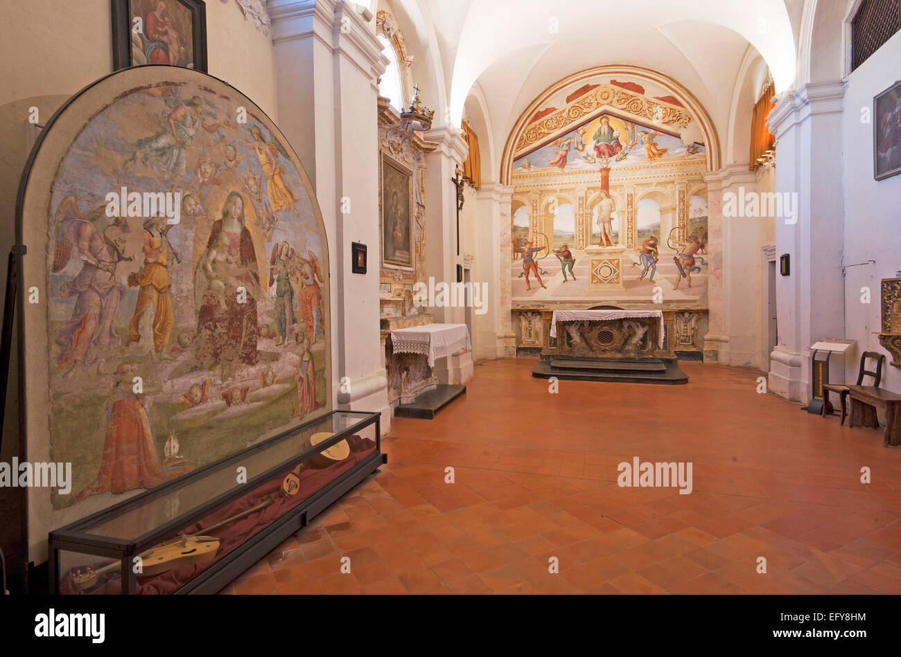 Panicale,San Sebastiano Church, paintings by Raffaello Sanzio and Pietro  Vannucci (known as il Perugino), Umbria, Italy Stock Photo - Alamy