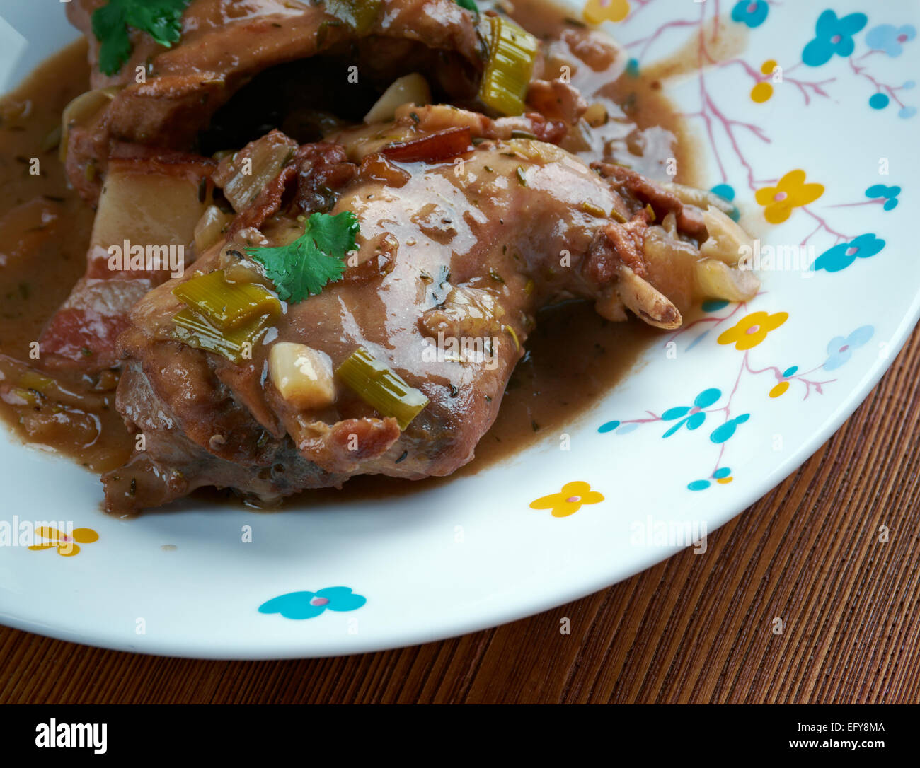 Hasenpfeffer - traditional German stew made from marinated made from ...