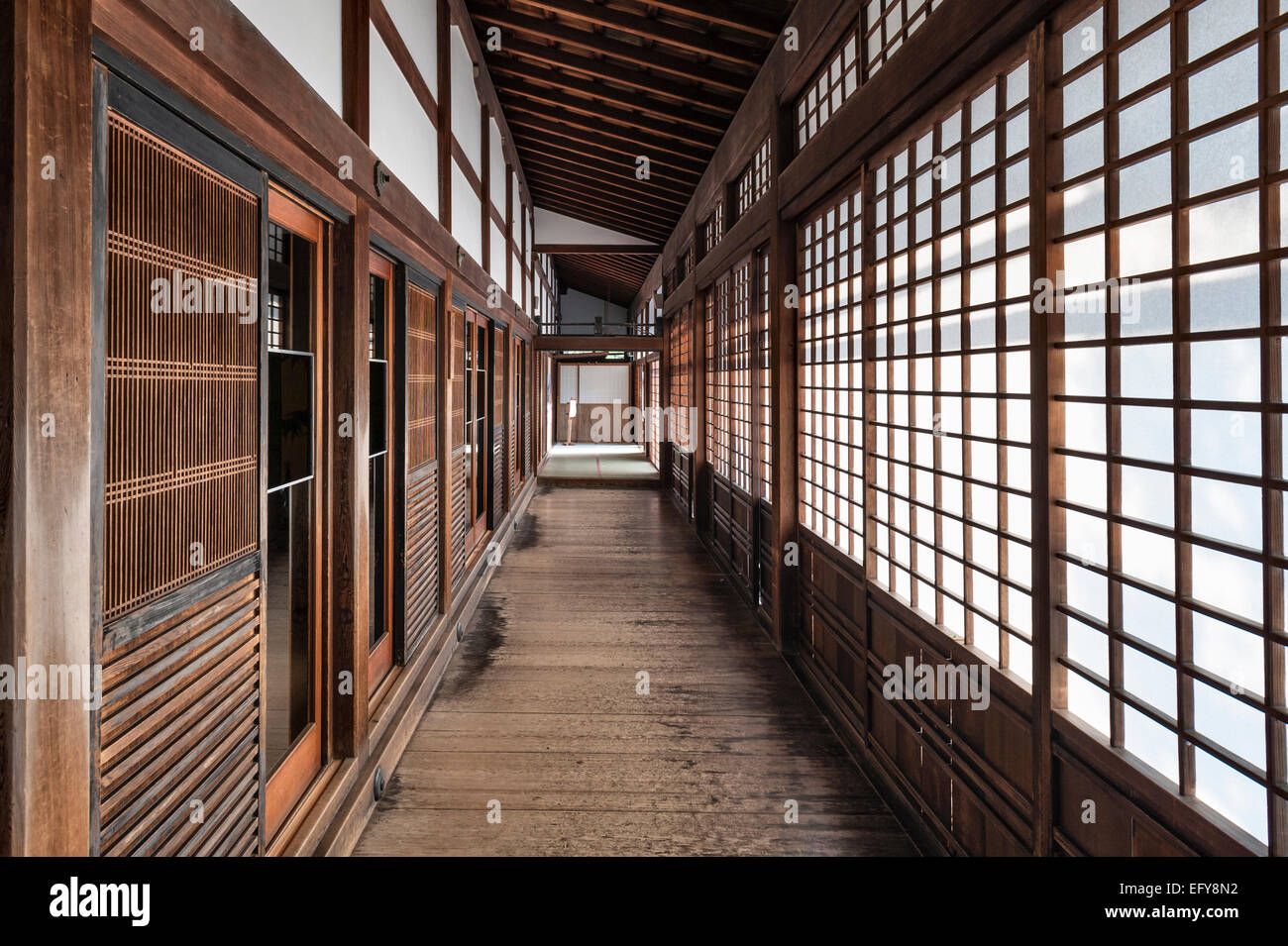 Nanzen-ji zen temple, Kyoto, Japan. An interior view of the Hojo (the ...