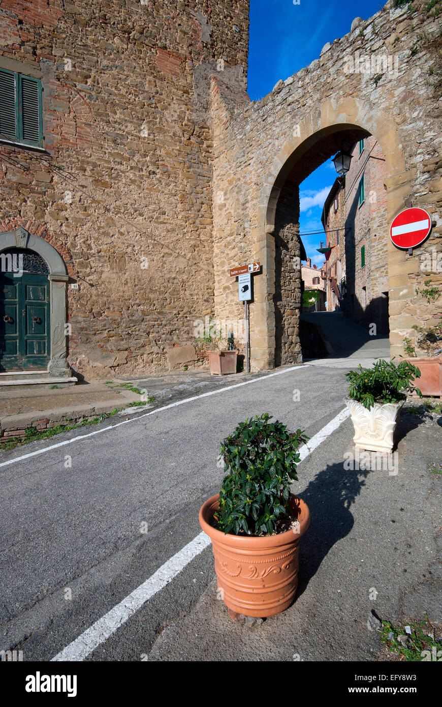 Porta Fiorentina in the village of Panicale, Umbria, Italy, Europe Stock Photo