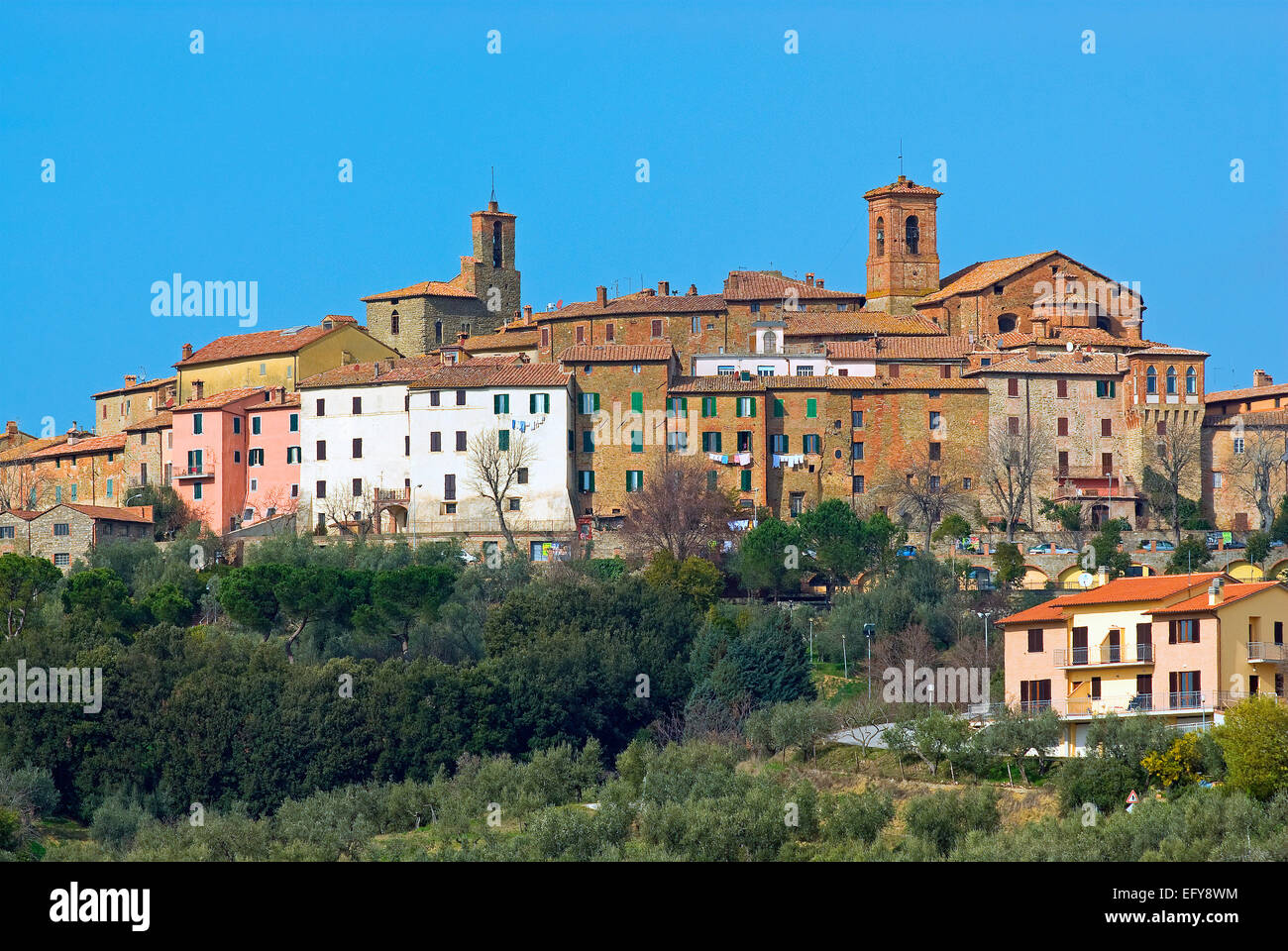 Village of Panicale, Umbria, Italy, Europe Stock Photo