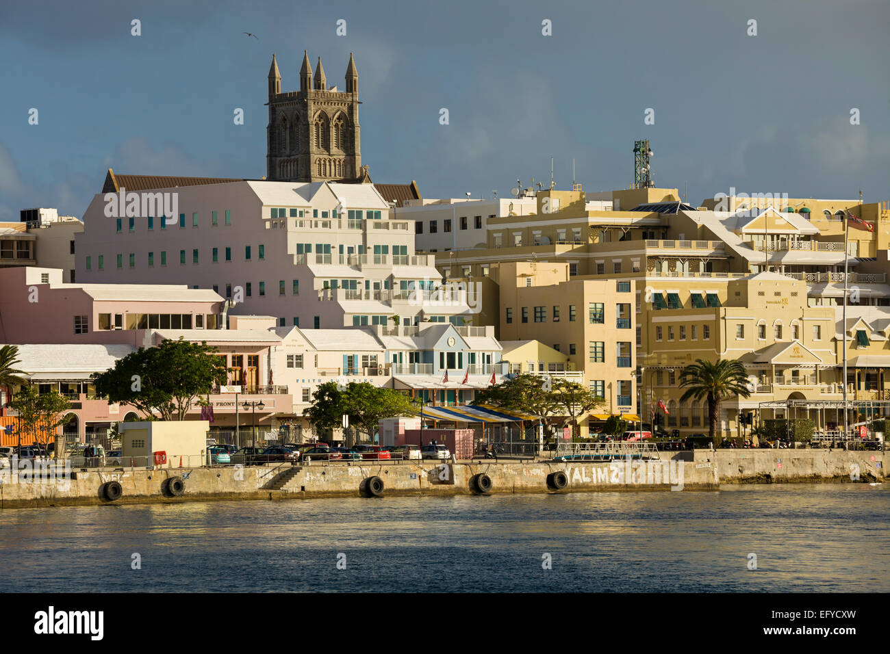 Waterfront of the city of Hamilton,Bermuda. Stock Photo
