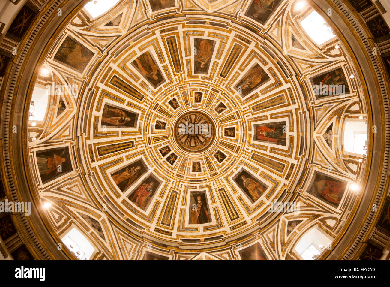 Baroque church with its beautifully decorated dome, Iglesia Santo Cristo de la Salud, Malaga, Spain Stock Photo