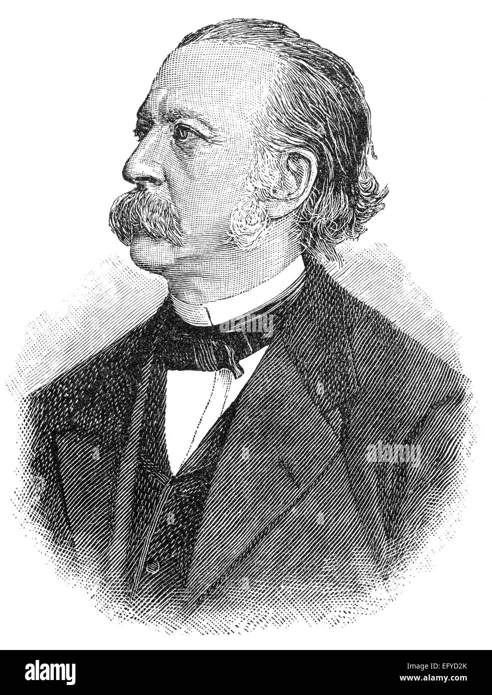 Theodor Fontane, 1819 - 1898, a German novelist and poet, Stock Photo
