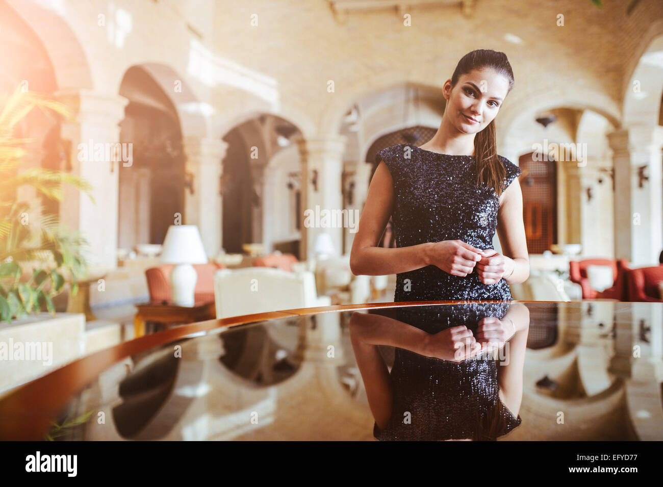 Luana Rodriguez - 'Miss Norddeutschland 2015' poses at Kempinski Hotel Soma Bay (Egypt), on February 11, 2015 in Soma Bay (Egypt). The 'Miss Germany' election 2015 will take place in the Europa Park Rust on 28.02.2015. Photo: picture alliance/Robert Schl Stock Photo