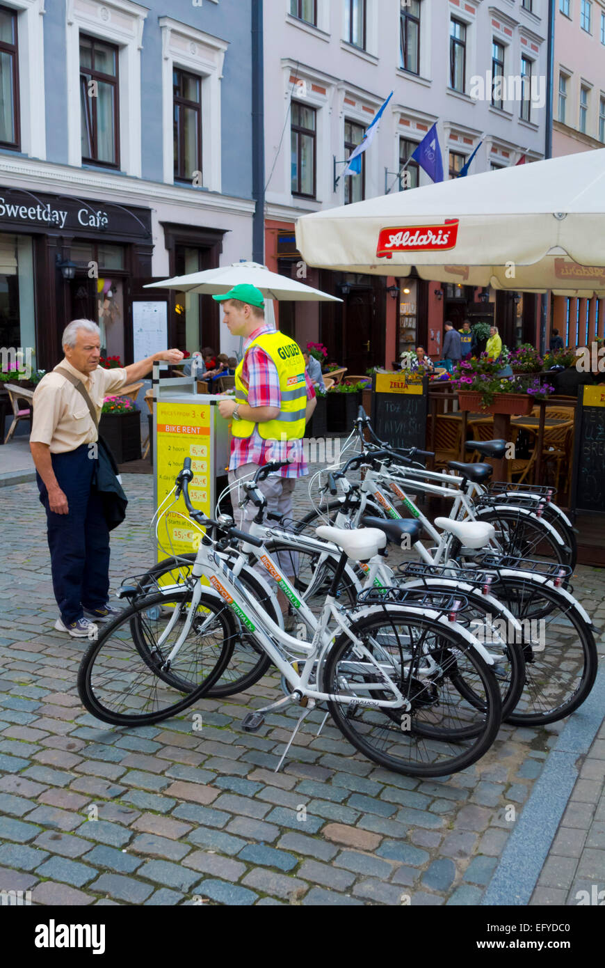 Bicycle rental point, old town, Riga, Latvia, the Baltic States, Europe  Stock Photo - Alamy