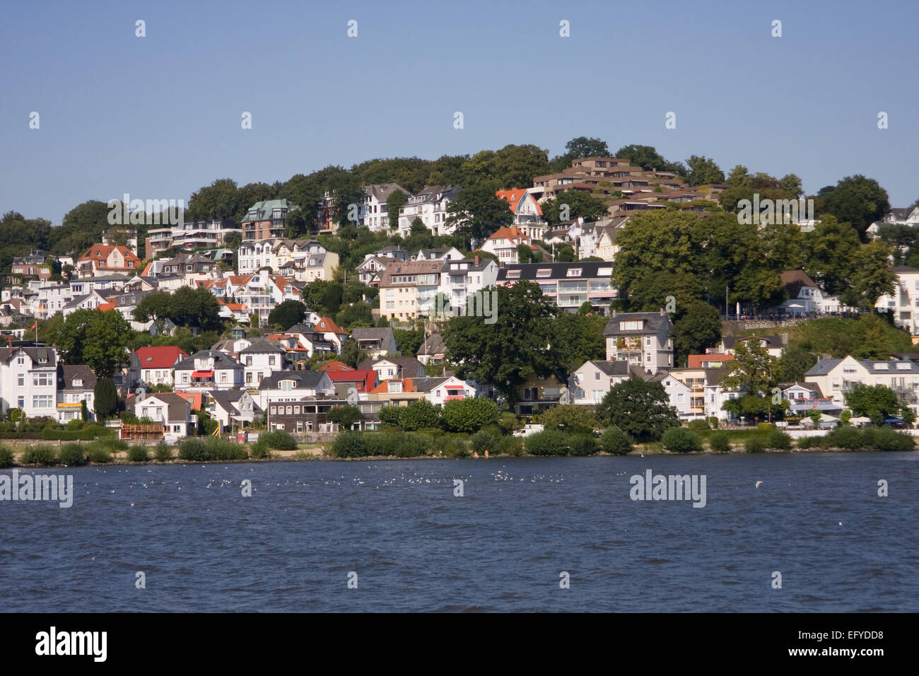 View of the Süllberg in Blankenese district with Elbe in Hamburg, Germany, Hamburg, Germany, Europe, Stock Photo