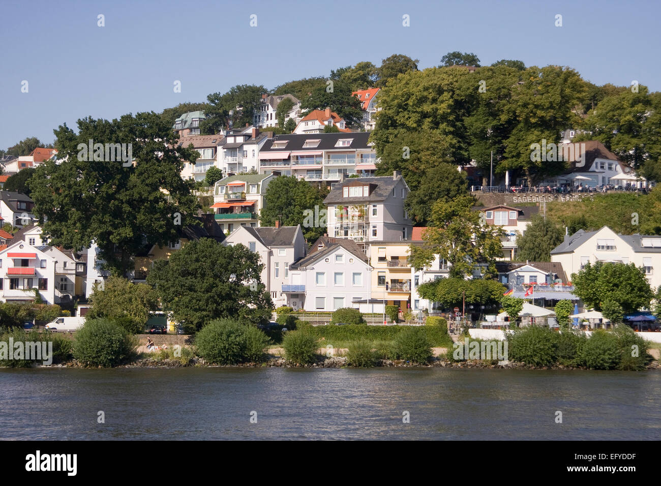 View of the Süllberg in Blankenese district with Elbe in Hamburg, Germany, Hamburg, Germany, Europe, Stock Photo