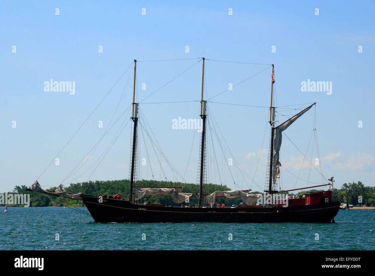 Cruise Tall Ship Kajama Three Masted Schooner With Tourists Onboard On Lake Onrario Toronto Ontario Canada Stock Photo Alamy