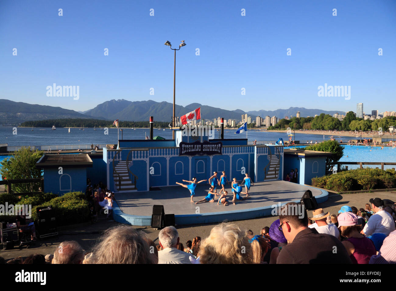 Open air stage at Kitsilano Beach, Vancouver,  British Columbia, Canada Stock Photo