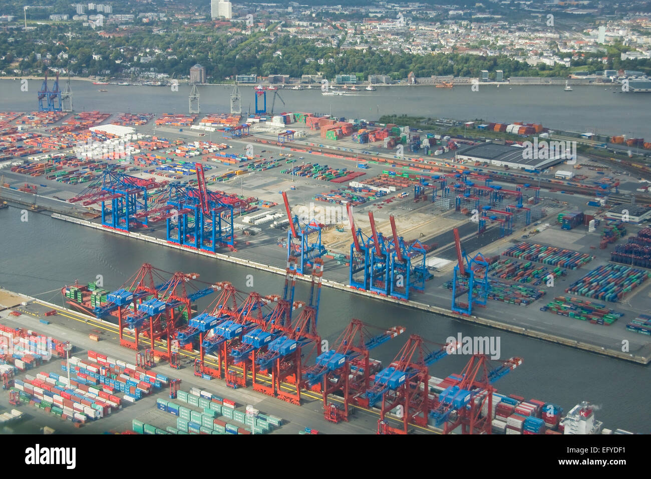 Aerial view, Port of Hamburg, Hamburg, Germany, Stock Photo