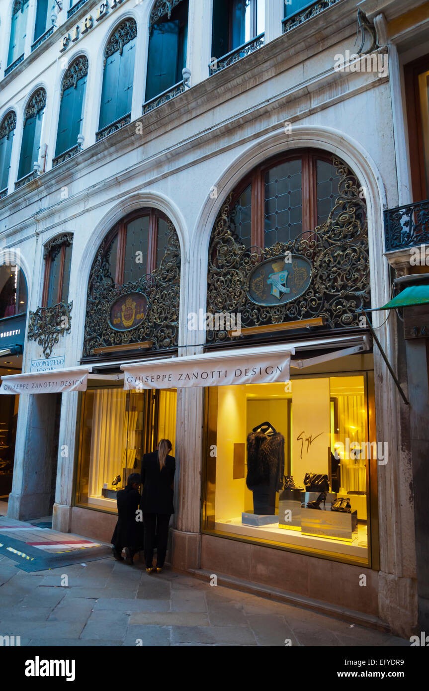 Giuseppe design, fashion shop, San Marco Venice, Stock Photo -