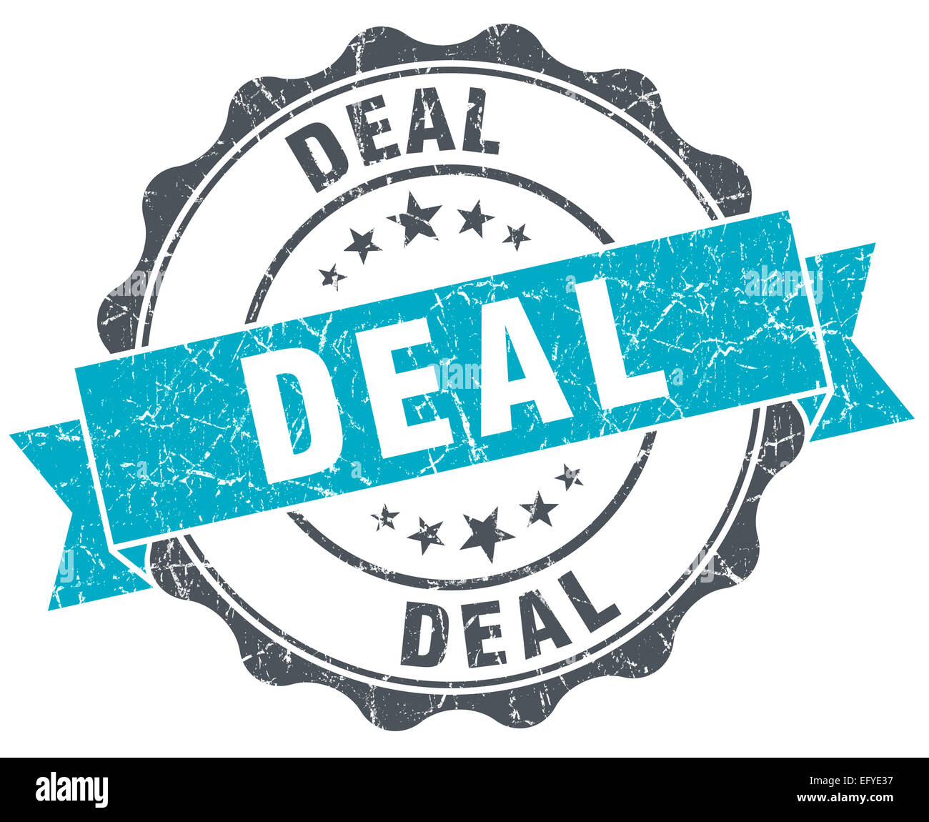 deal vintage turquoise seal isolated on white Stock Photo - Alamy