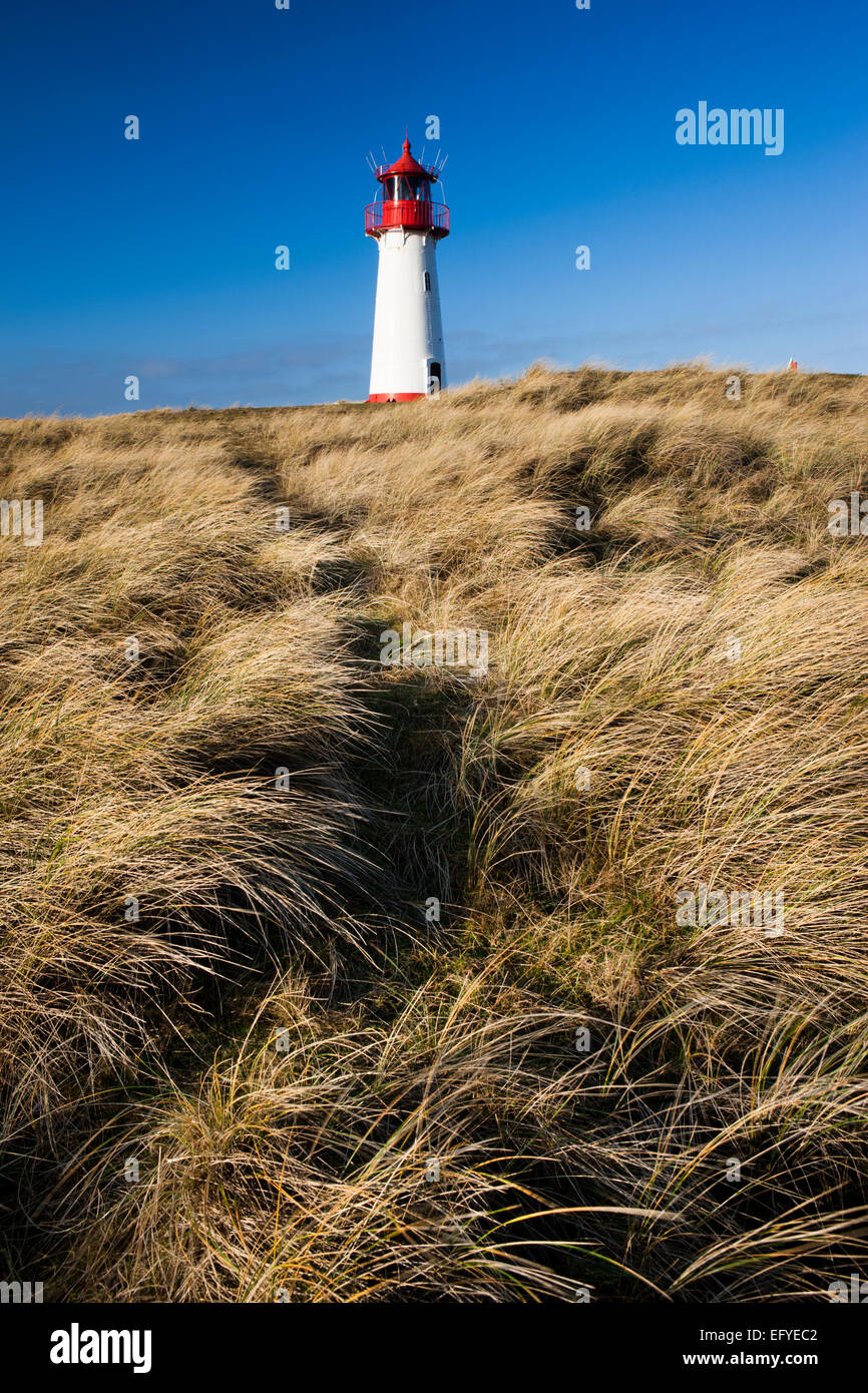 List West Lighthouse, Ellenbogen, Sylt, North Frisia, Schleswig-Holstein, Germany Stock Photo