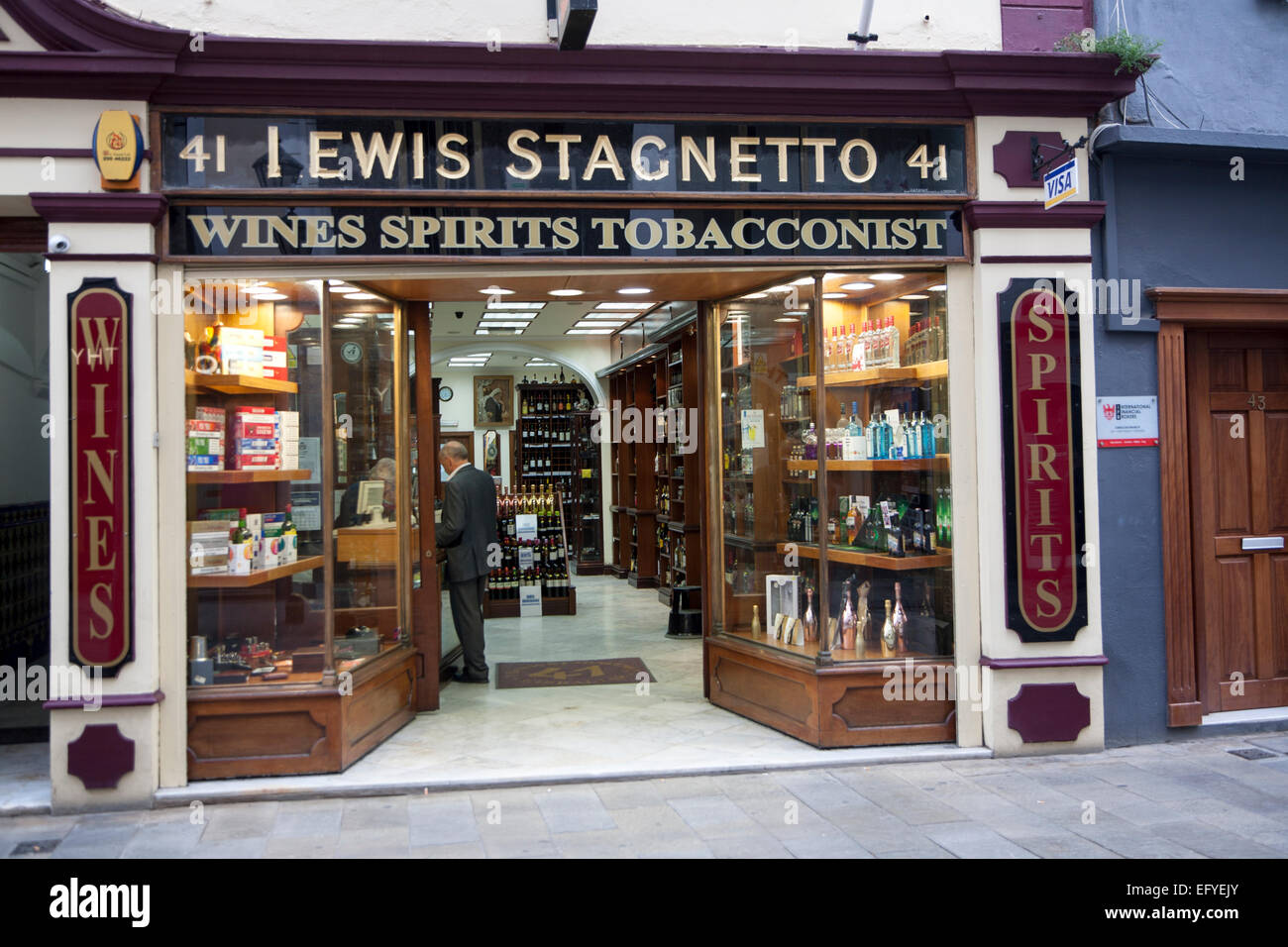 Lewis Stagnetto duty free shop, Gibraltar, British overseas territory in  southern Europe Stock Photo