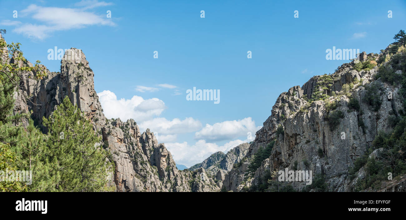 Rocky RMandscape in the Tavignano VaRMRMey, Corte, Haute-Corse, Corsica, France Stock Photo