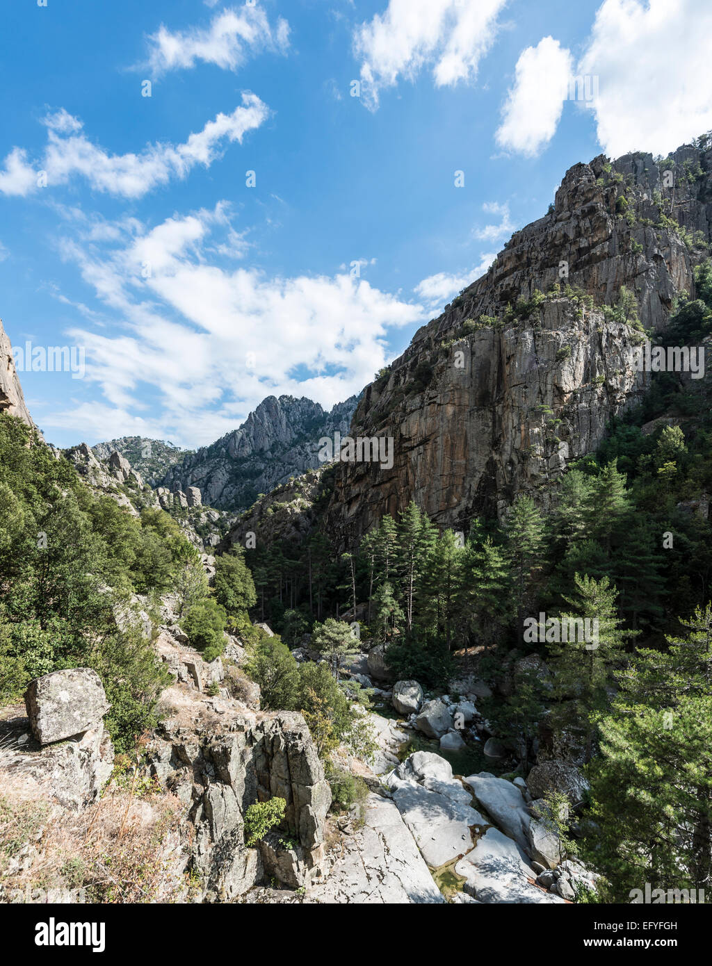 Riverbed of the Tavignano, Corte, Haute-Corse, Corsica, France Stock Photo