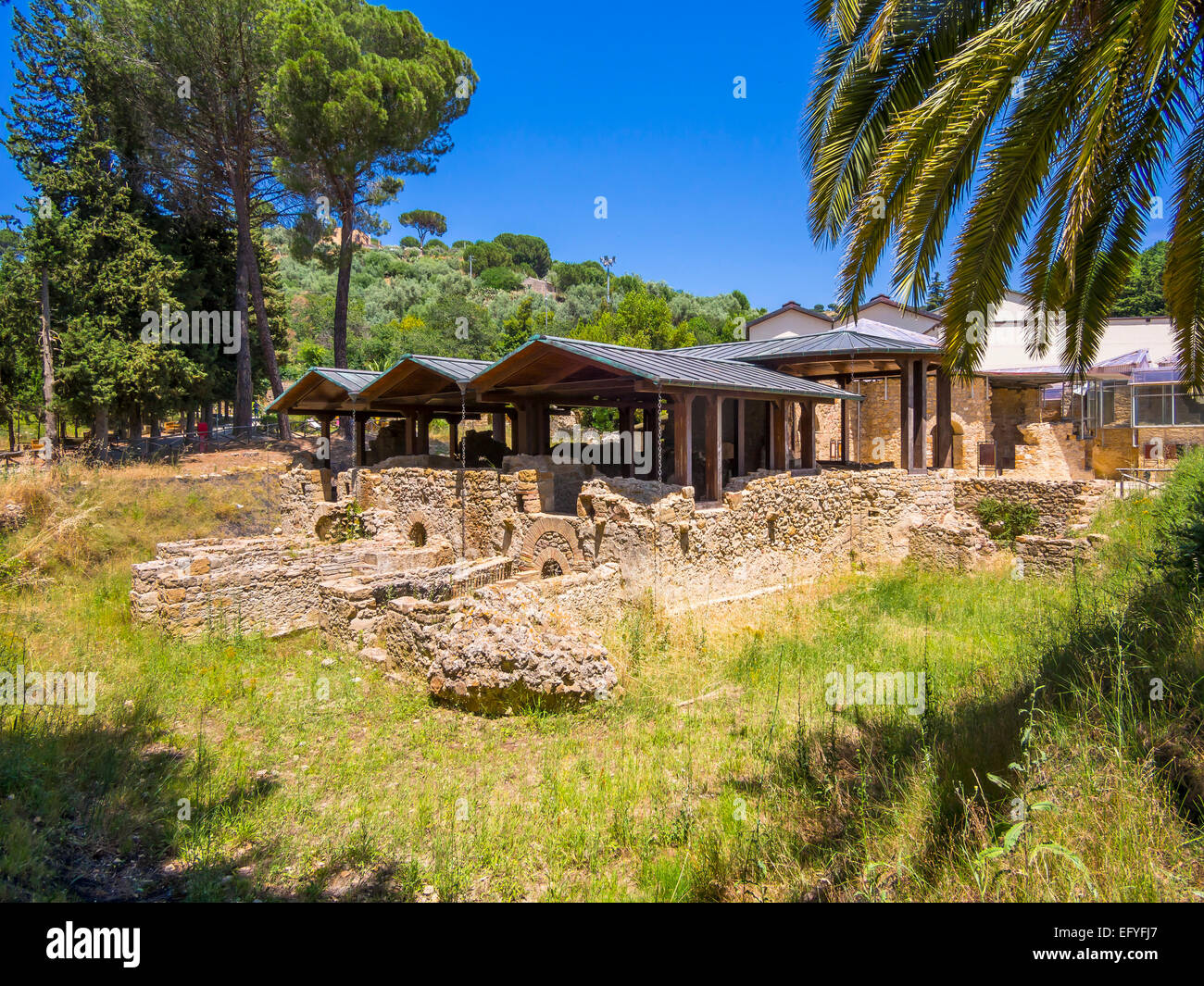 The thermal baths of Villa Romana del Casale, UNESCO World Heritage Site, near Piazza Armerina, Province of Enna, Sicily, Italy Stock Photo