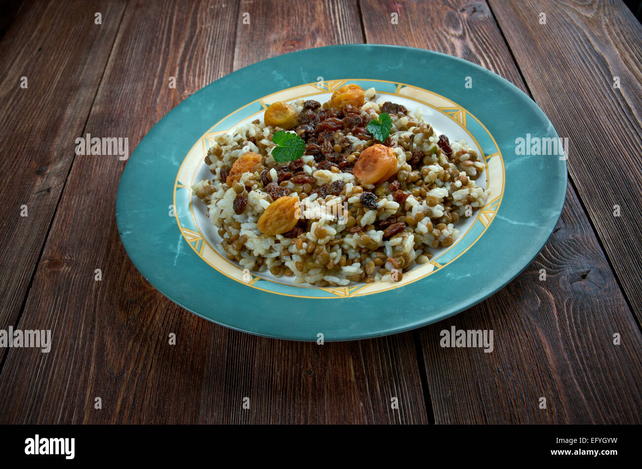 adas-polow-raditional-iranian-dishes-rice-and-lentil-pilaf-stock
