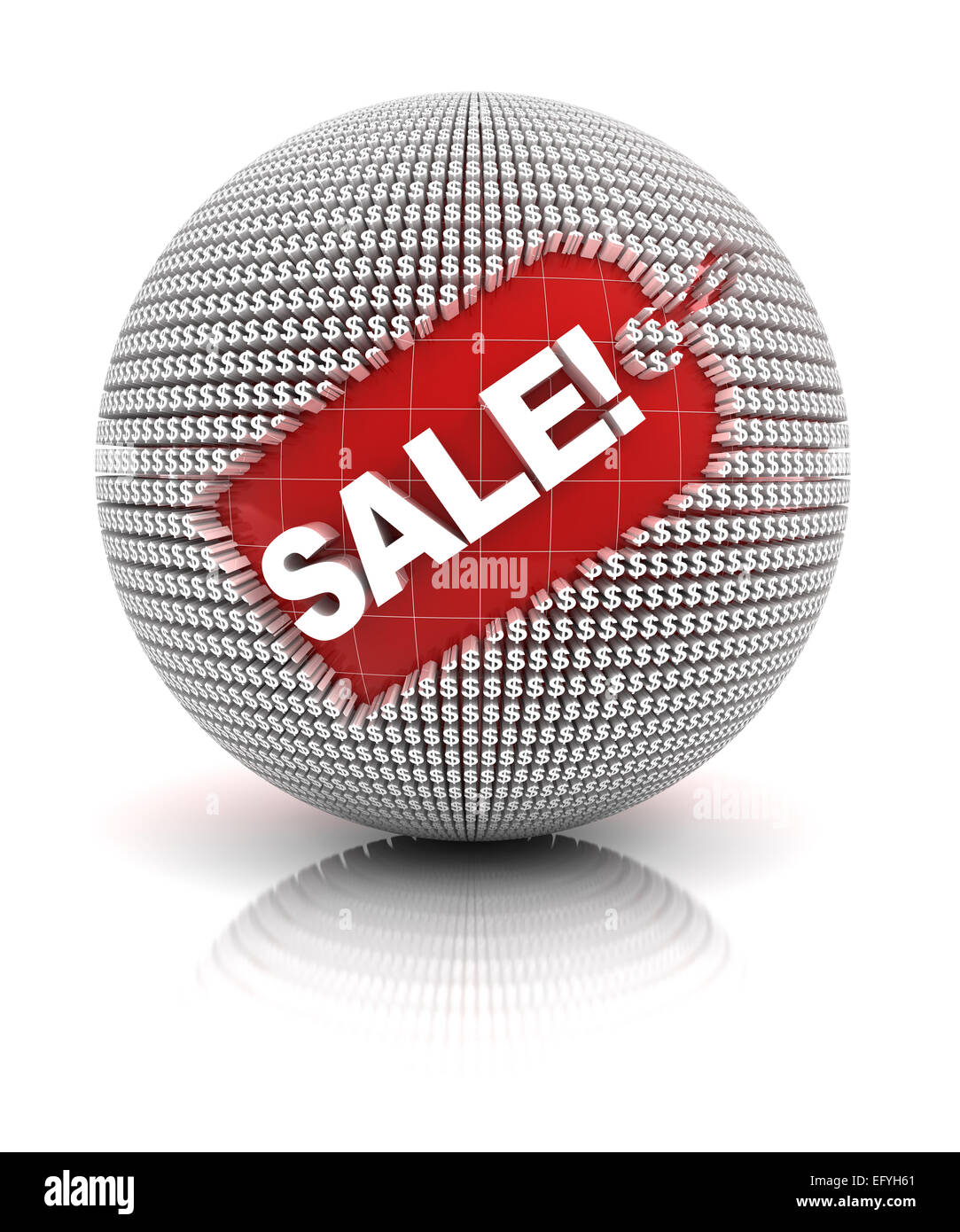 Sale tag on a sphere Stock Photo