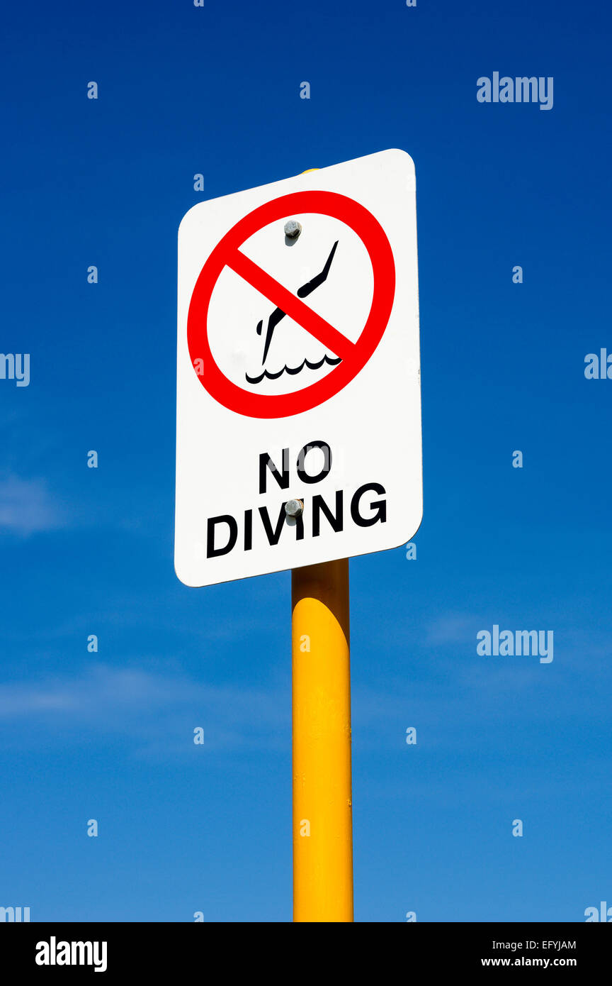 No Diving sign Stock Photo