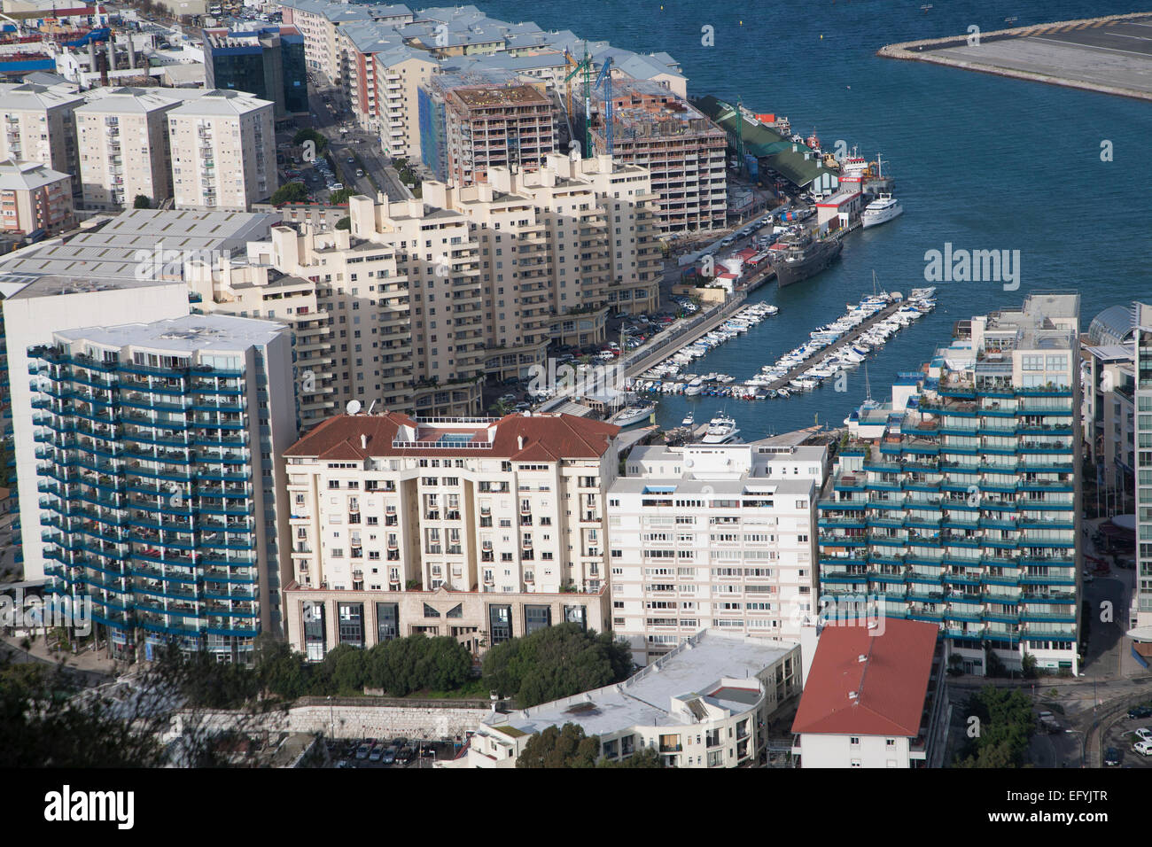 High density modern apartment block housing, Gibraltar, British overseas territory in southern Europe Stock Photo