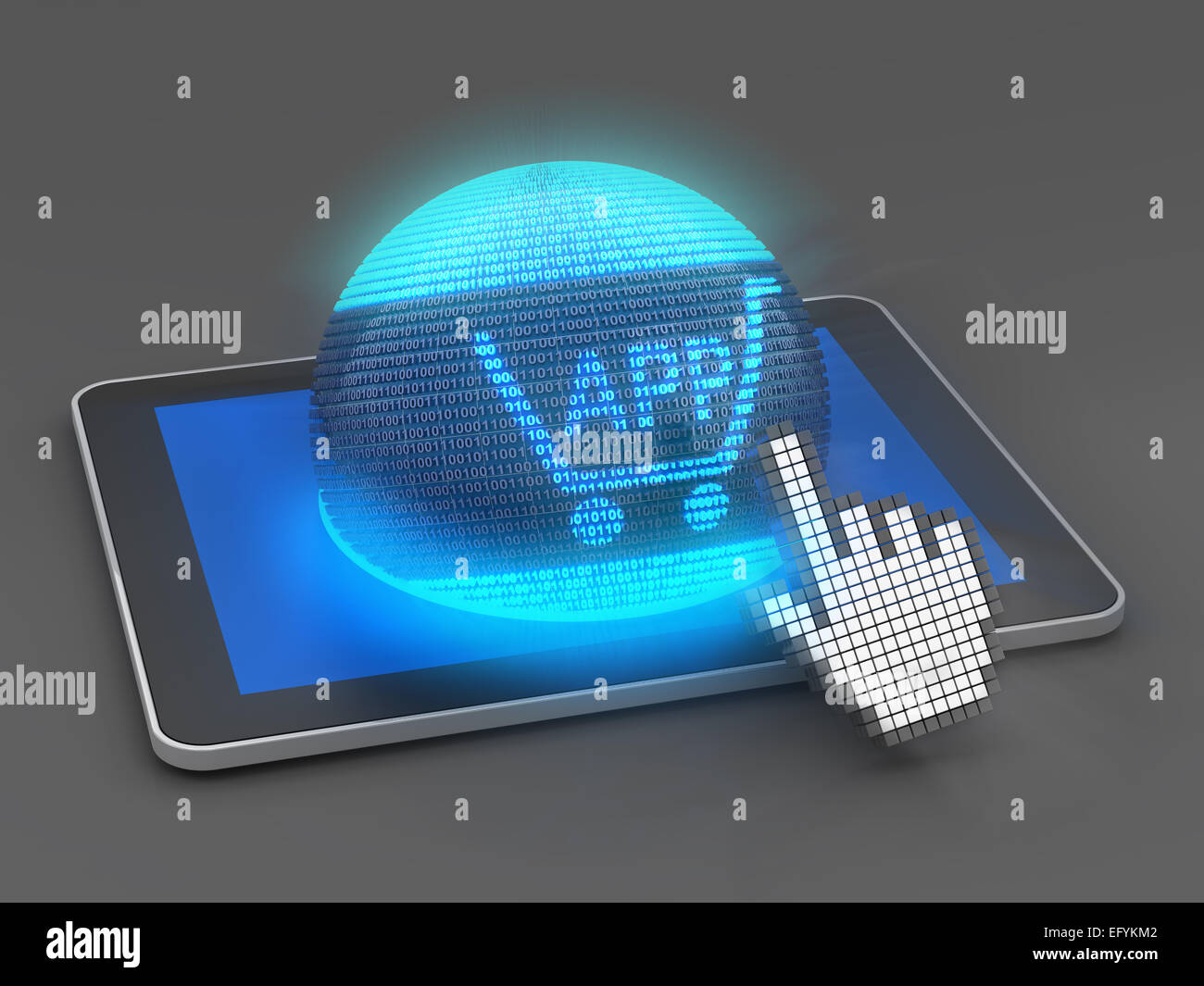 Shopping for app on a tablet Stock Photo