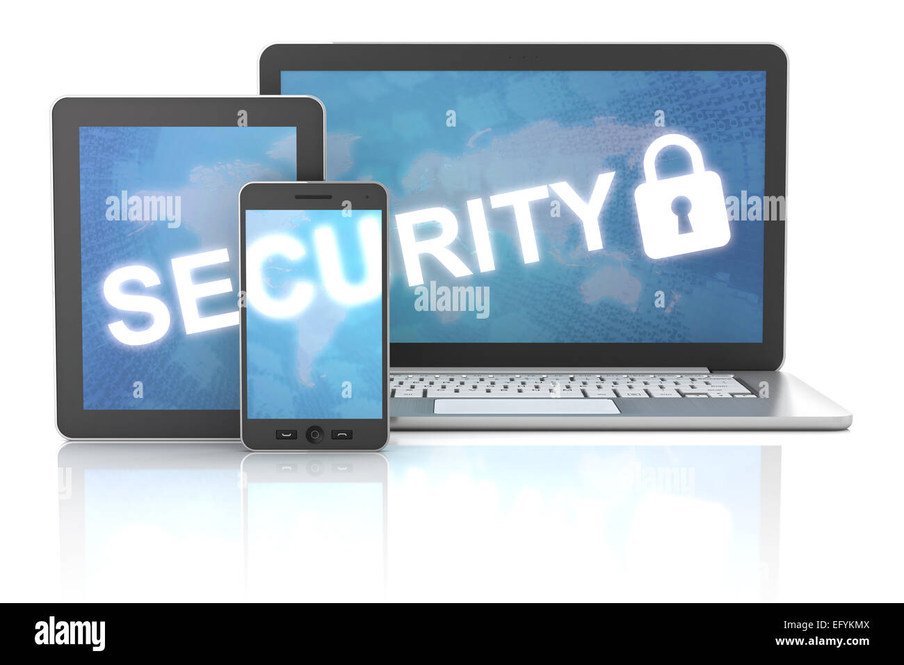 Security of using gadgets, including digital tablet, smartphone Stock Photo