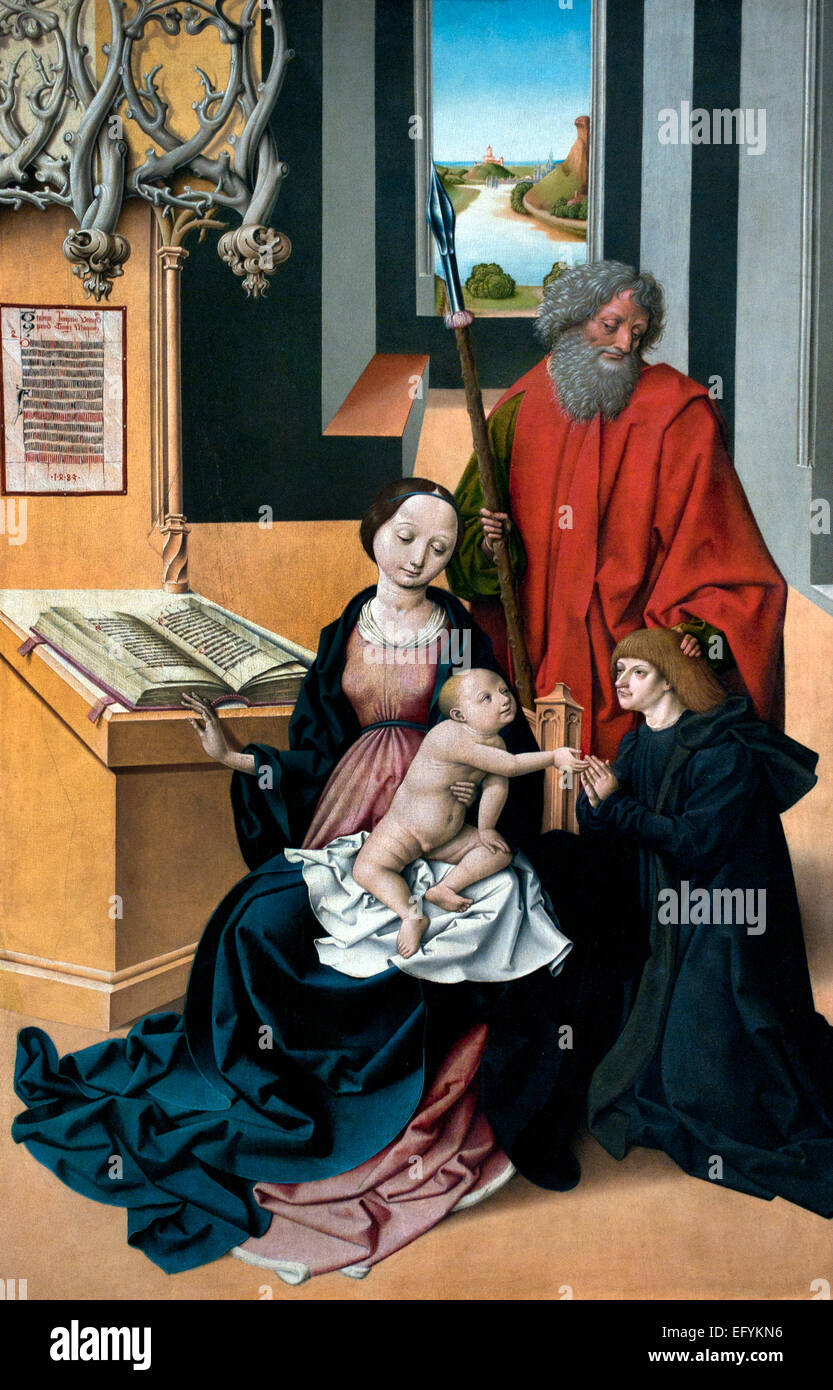 Virgin and Child and a donar Presented by Saint Thomas 1483 Master of Grossgmain 1500 Salzburg  Austria Austrian Stock Photo