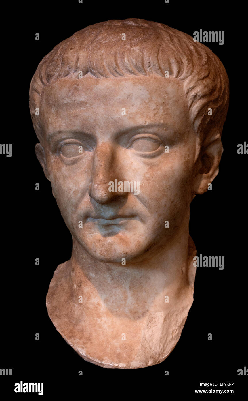 Emperor Tiberius 14-37 AD  ( Tiberius Caesar Divi Augusti Filius Augustus ) Roman Germanic Museum Cologne Germany Stock Photo