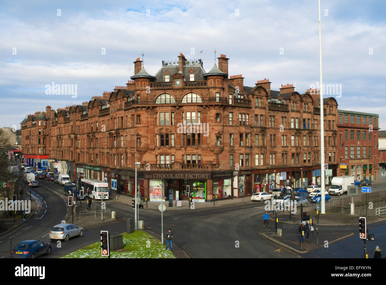 Charing Cross Mansions, a landmark Victorian sandstone building in Glasgow Stock Photo