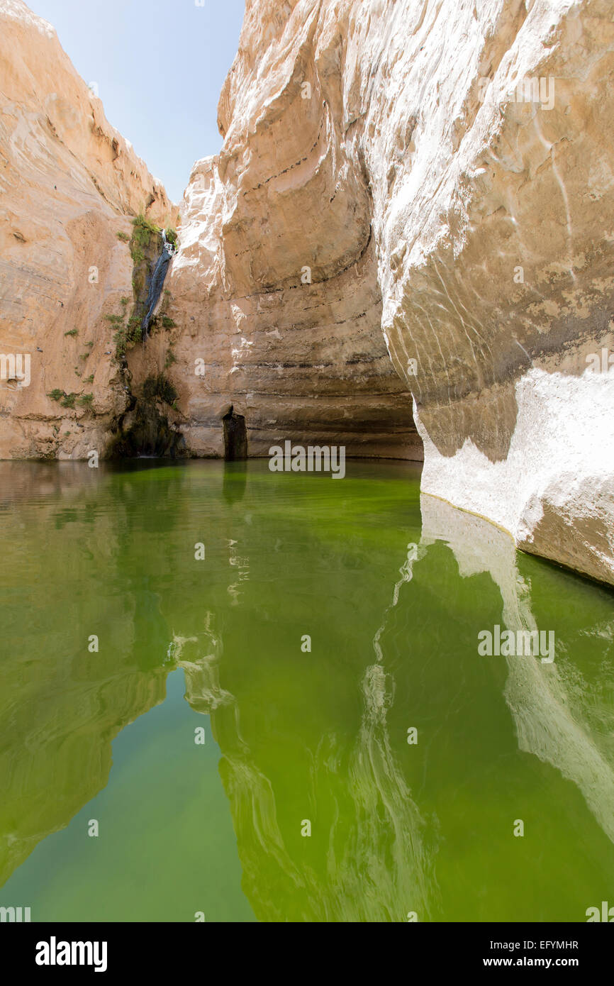 landscape of deep gorges in the Negev desert Stock Photo