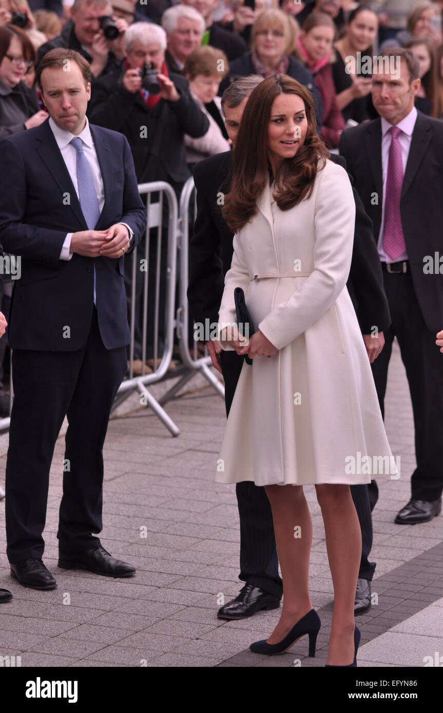 Portsmouth, Hampshire. 15th Feb 2015, Duchess of Cambridge meeting the Mayor and members of the public on a visit to support GB's bid to win back the America's Cup Stock Photo